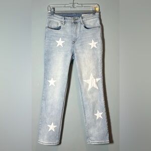 BLANK NYC Madison Crop High-Rise Straight In Too Deep Star Jeans 27 EUC